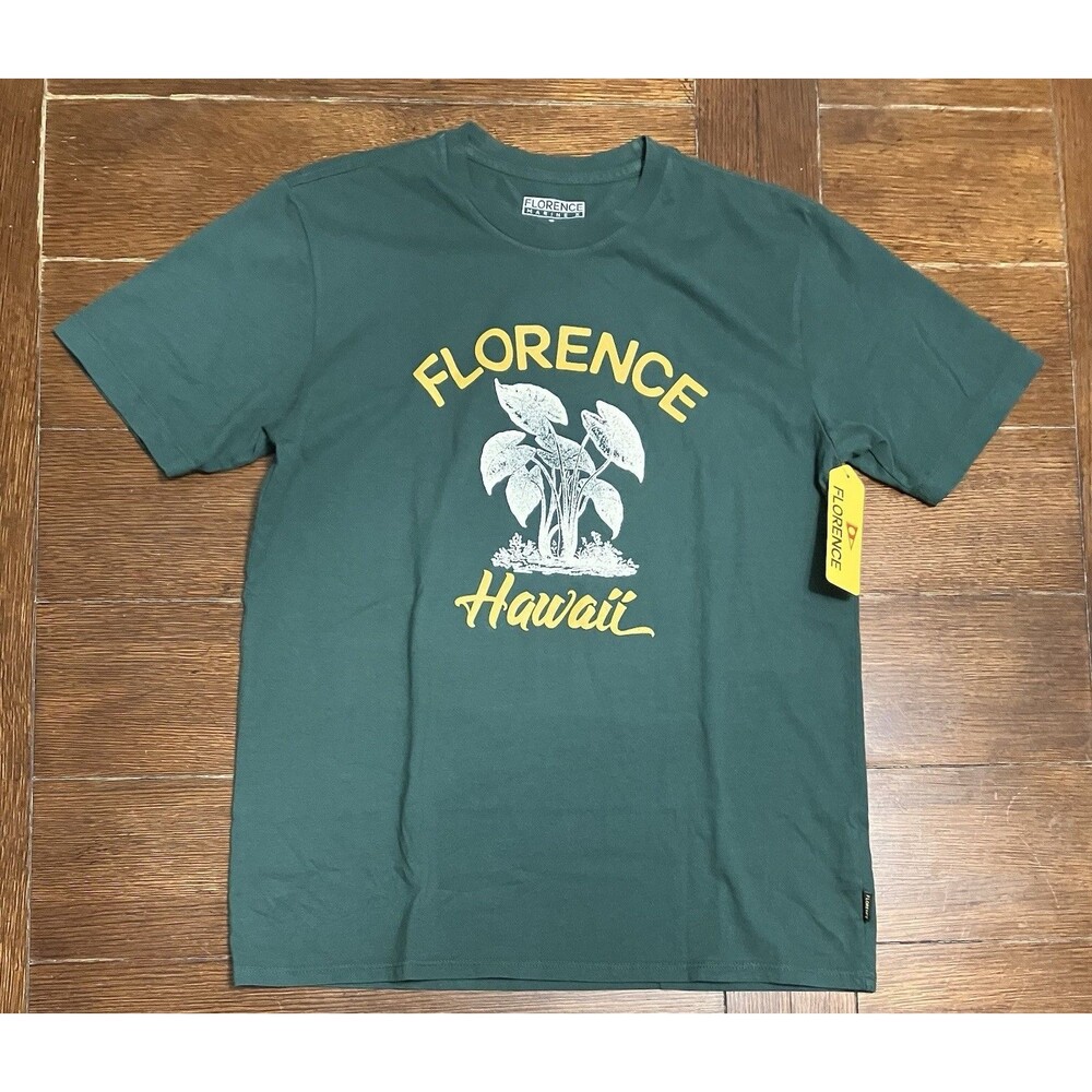 Florence Marine X Taro Hawaii T-Shirt Mens S Green Cotton Short Sleeve Tee NWT